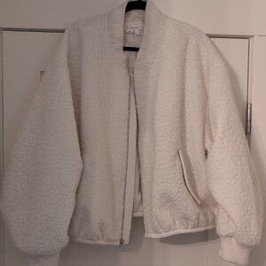 Anthropologie Cream Teddy Jacket